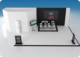 Stand misto da Z5 com paredes brancas e pretas